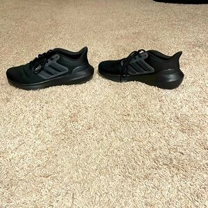 Adidas black running shoes
